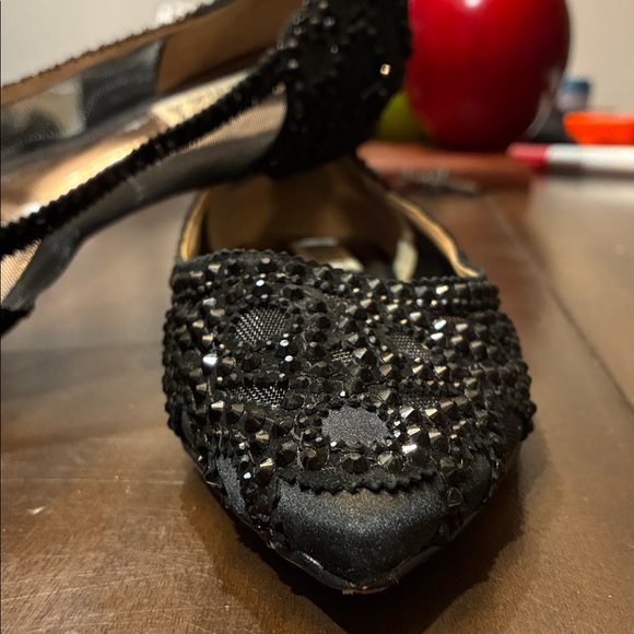 Badgley Mischka Black Beaded Flats - Picture 3 of 7